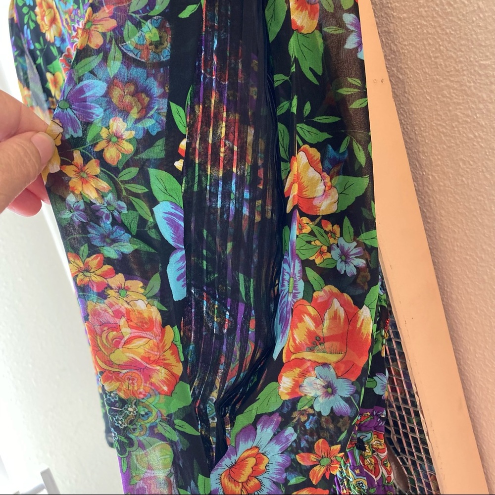 DIANE FREIS Vintage 80s colorful floral beaded dress - Picture 5 of 11